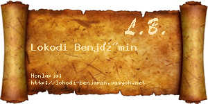 Lokodi Benjámin névjegykártya