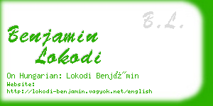benjamin lokodi business card